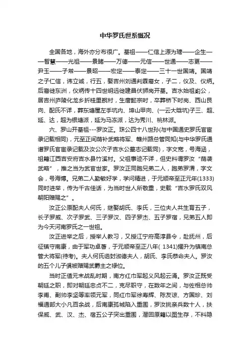 中华罗氏世系慨况