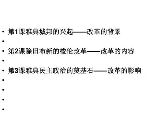 高中历史  雅典城邦的兴起精品课件PPT8 〔人教课标版〕