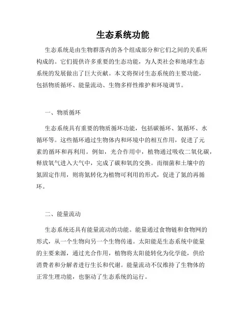 生态系统功能