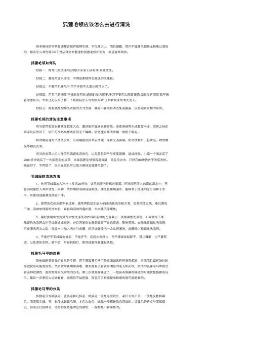 狐狸毛领应该怎么去进行清洗