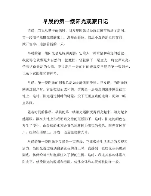 早晨的第一缕阳光观察日记