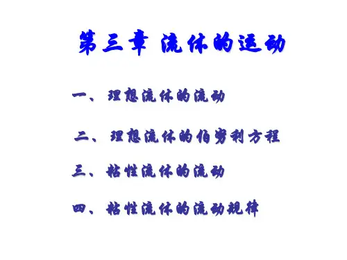 第三章 流体的运动