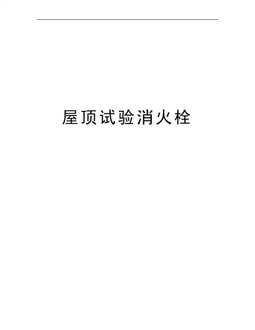 最新屋顶试验消火栓