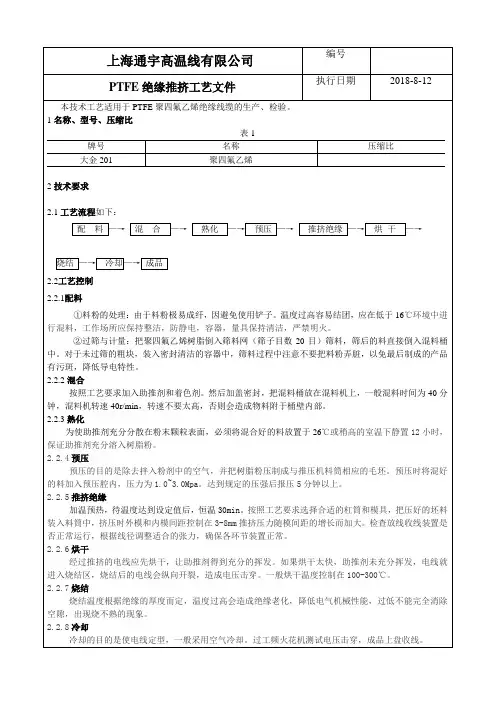 PTFE推挤工艺