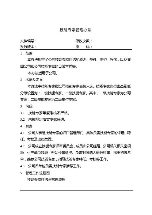 技能专家管理办法