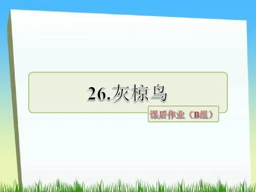 五年级下册语文课件-第26课  灰椋鸟课后作业(b组)｜苏教版