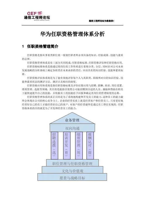 华为任职资格管理分析