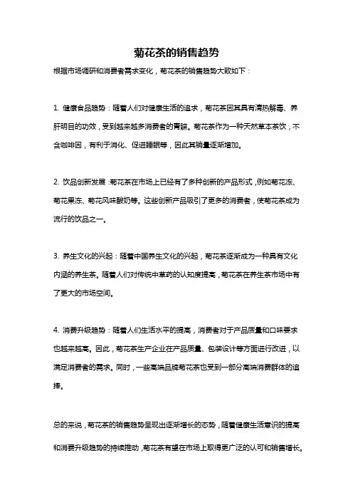 菊花茶的销售趋势
