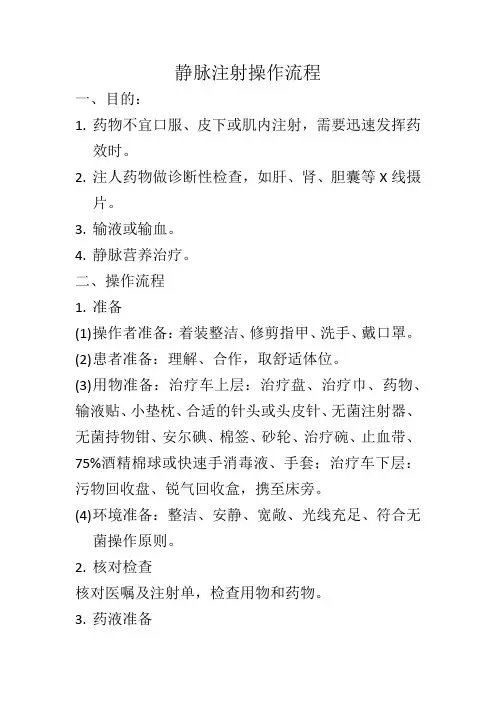 静脉注射操作流程
