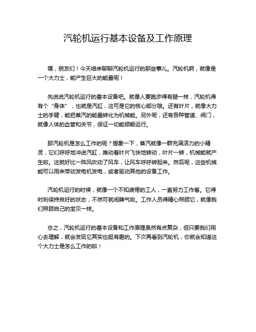 汽轮机运行基本设备及工作原理