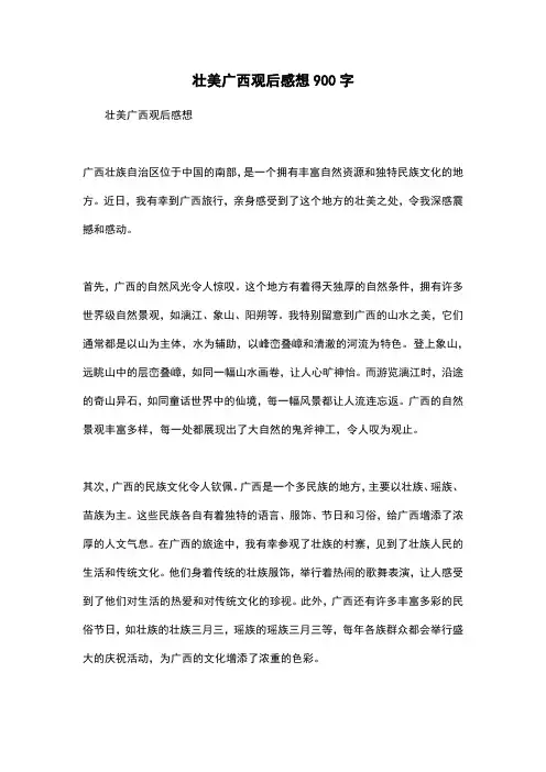 壮美广西观后感想900字