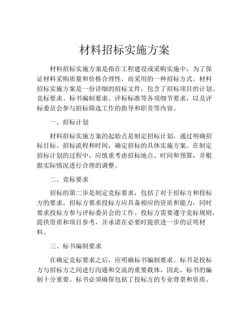 材料招标实施方案
