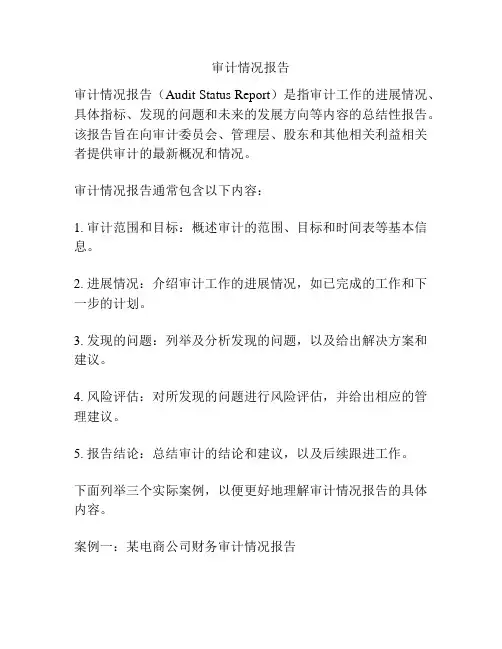 审计情况报告