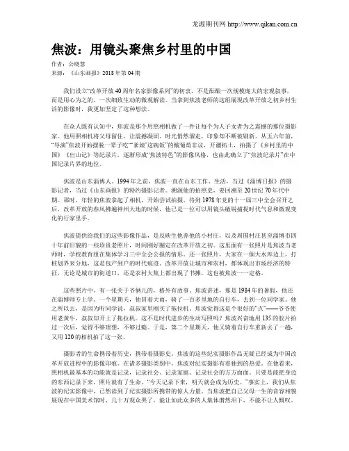 焦波：用镜头聚焦乡村里的中国