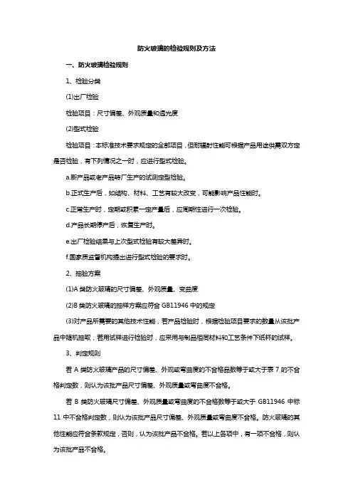防火玻璃的检验规则及方法