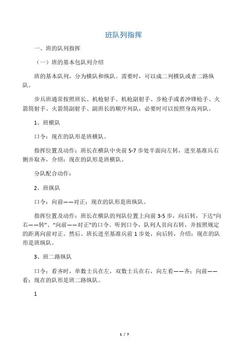 班队列指挥