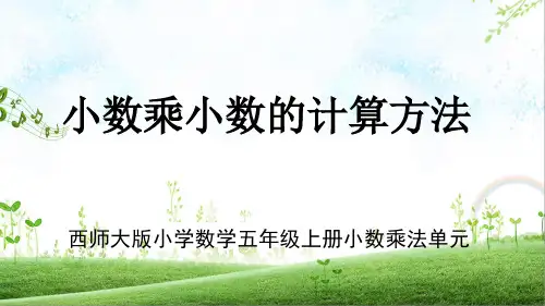 西师大版最新小学数学五年级上册小数乘法单元《小数乘小数的计算方法》教学PPT