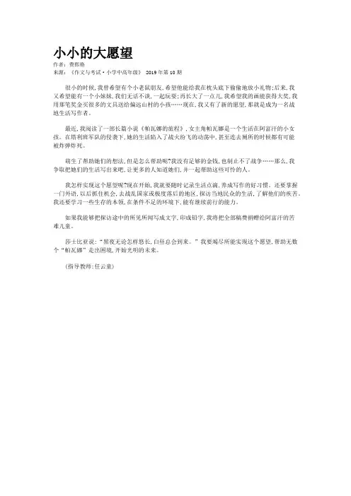 小小的大愿望