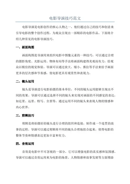 电影导演技巧范文