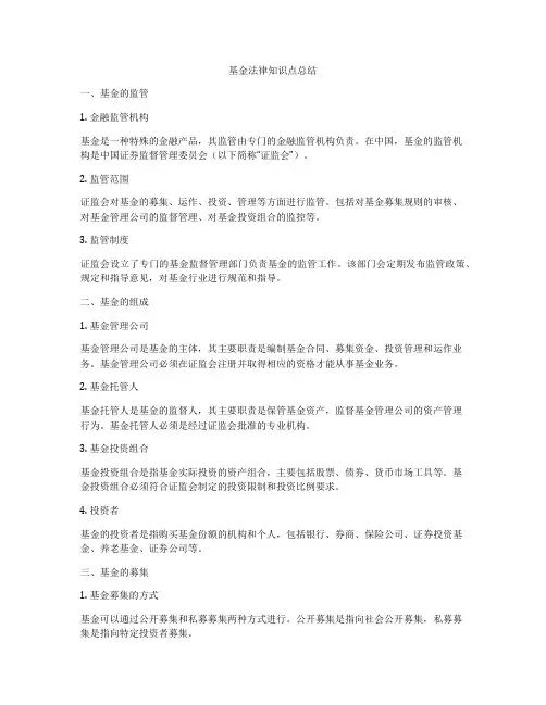 基金法律知识点总结