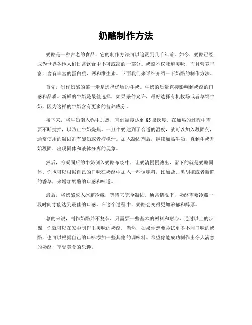 奶酪制作方法