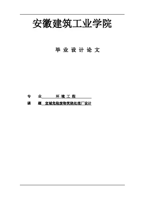 宣城危险废物焚烧处理厂设计_毕业设计
