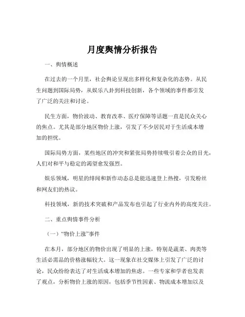 月度舆情分析报告