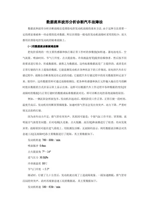 数据流和波形分析诊断汽车故障法