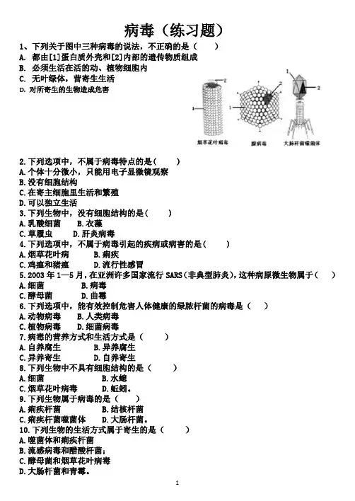 病毒(练习题及答案)