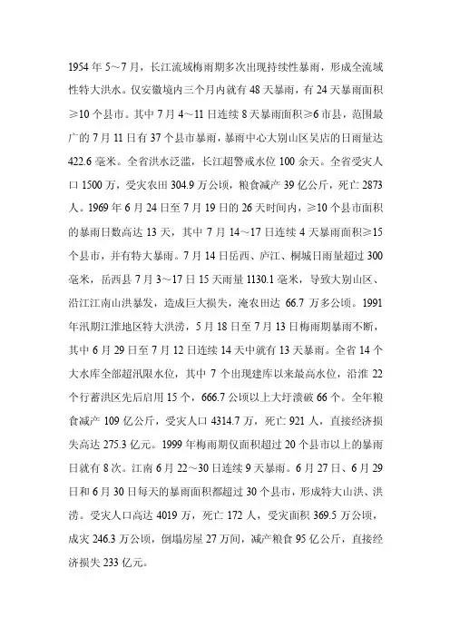 1954年、1991年淮河洪水[精华]