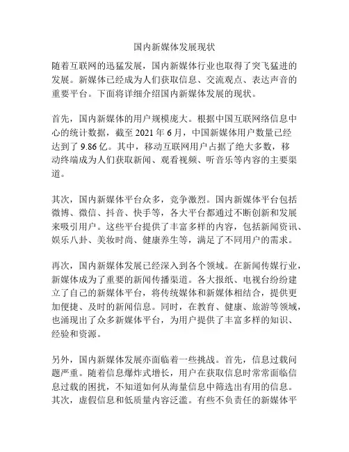 国内新媒体发展现状