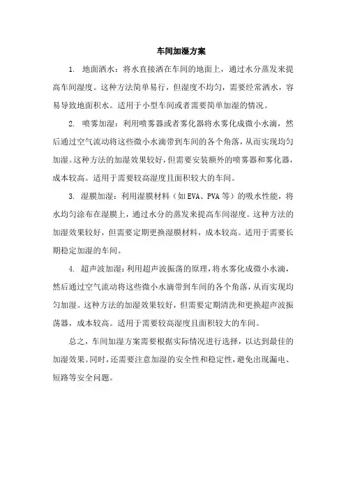 车间加湿方案