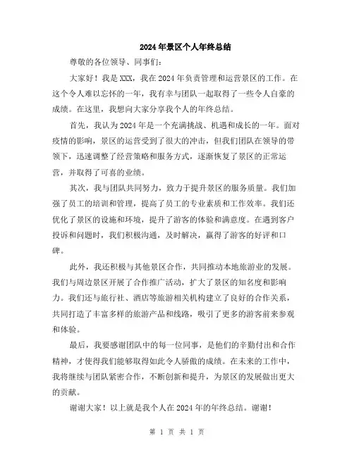 2024年景区个人年终总结