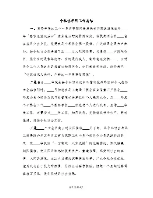 个私协年终工作总结（2篇）