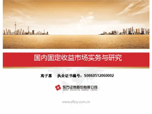 国内债市实务与研究——债券培训