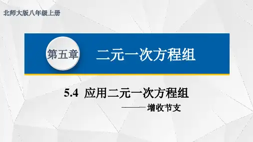 北师大版八年级上册5.4应用二元一次方程组增收节支课件