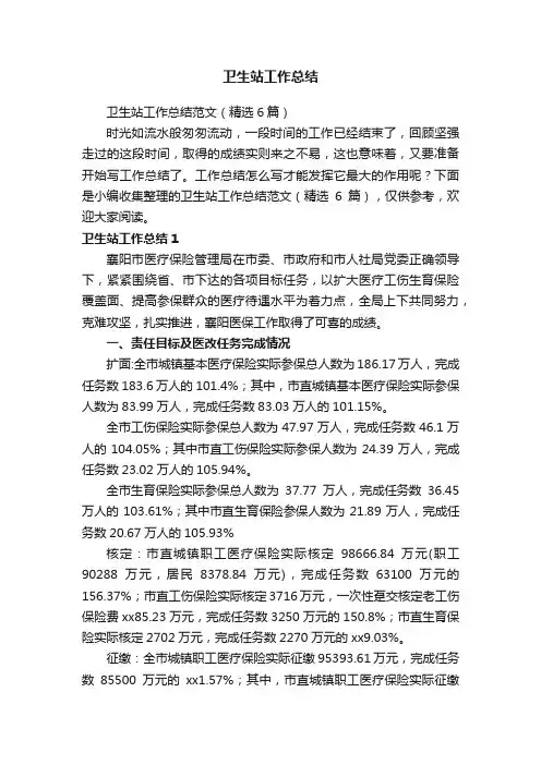 卫生站工作总结