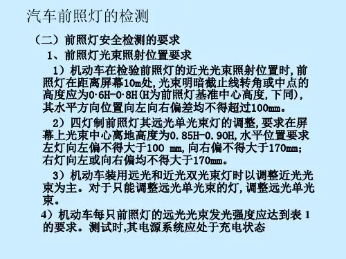 汽车前照灯的检测