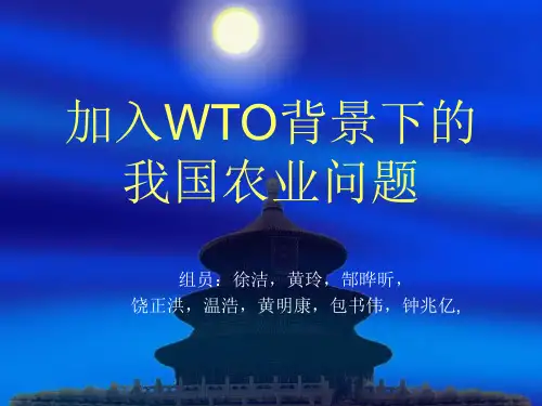 WTO背景下的我国农业问题
