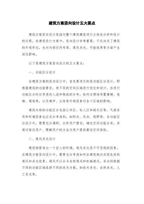 建筑方案竖向设计五大要点