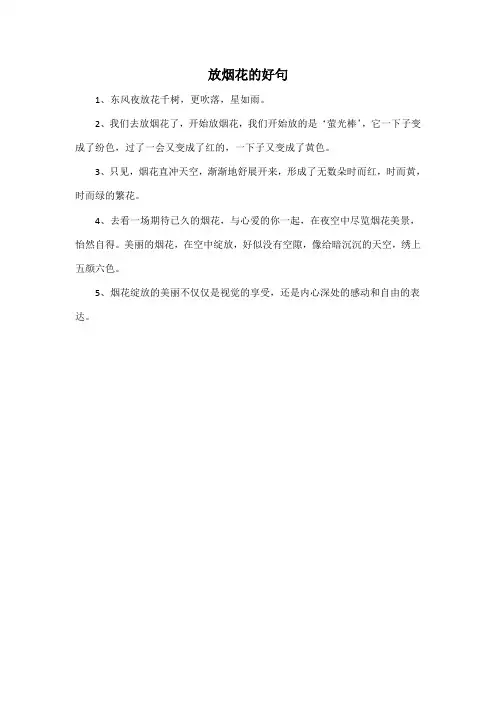 放烟花的好句