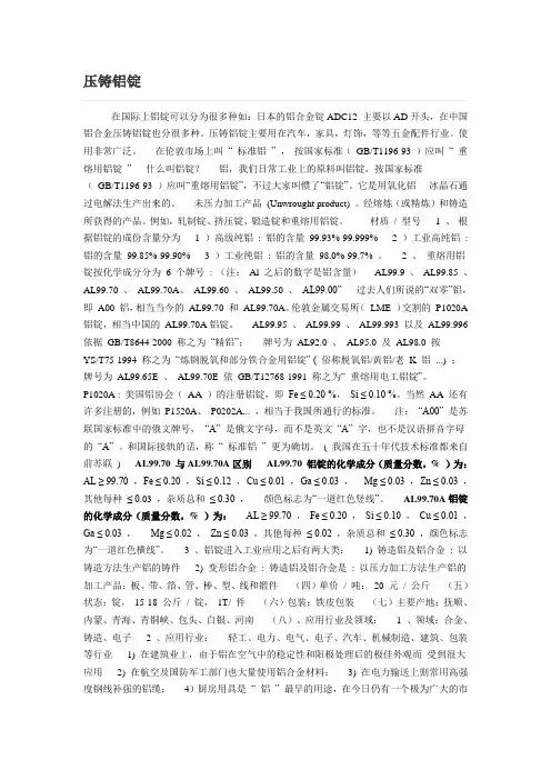 压铸铝锭
