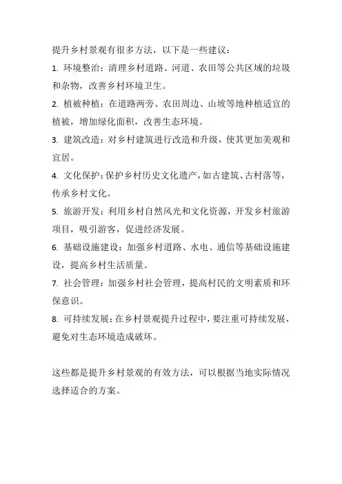 乡村景观提升方案