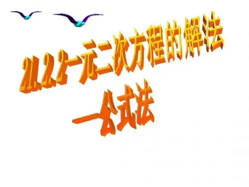 人教新课标版数学九年级上册21.2.2-一元二次方程的解法-公式法(2)课件
