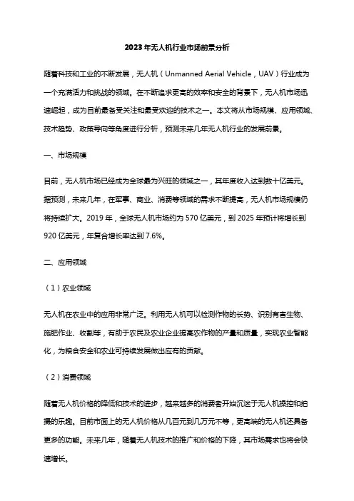 2023年无人机行业市场前景分析