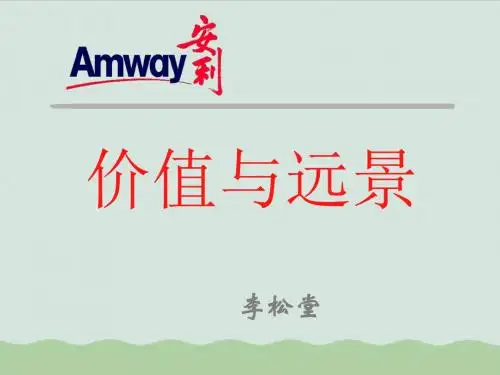 安利价值远景概述(PPT 61页)