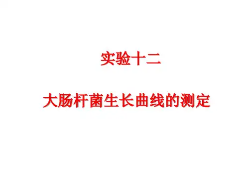 实验十二  大肠杆菌生长曲线的测定