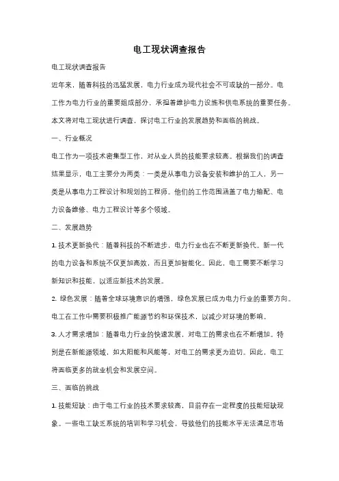 电工现状调查报告