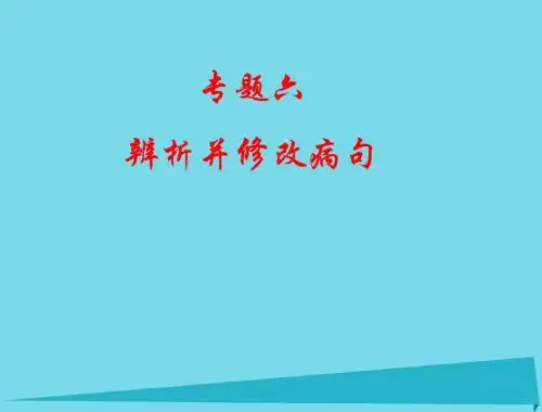 高考语文总复习 专题六 辨析并修改病句课件