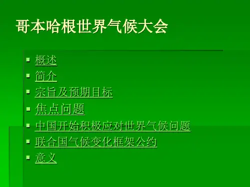 哥本哈根世界气候大会简介